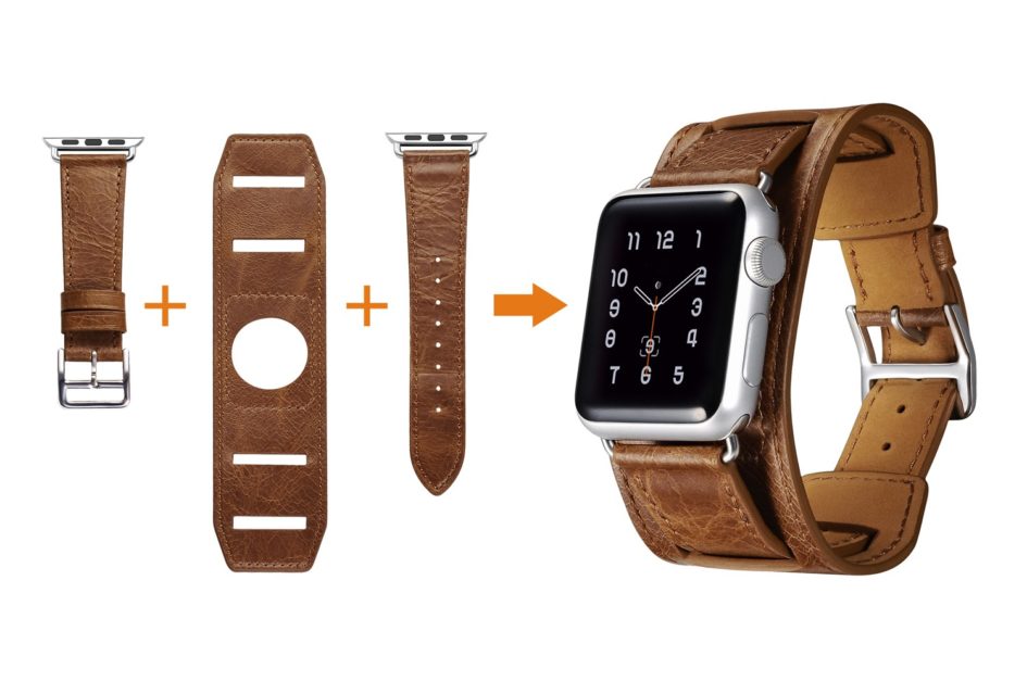 Classic Genuine Leather Quadri Watchband Series For Apple Watch