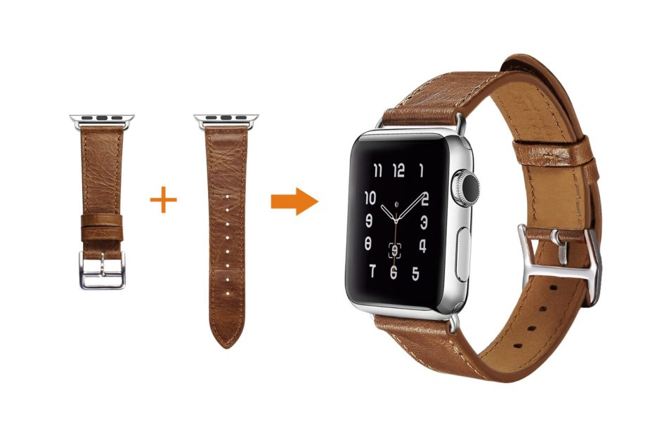 Classic Genuine Leather Quadri Watchband Series For Apple Watch