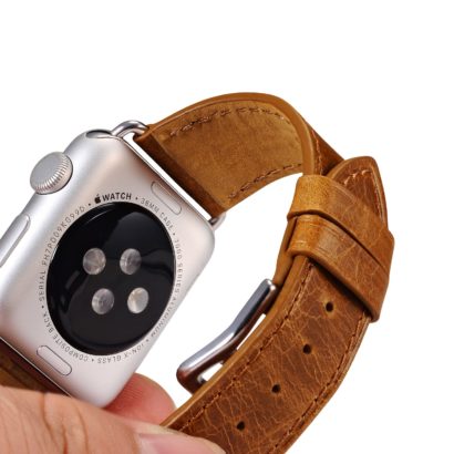 Classic Genuine Leather Quadri Watchband Series For Apple Watch