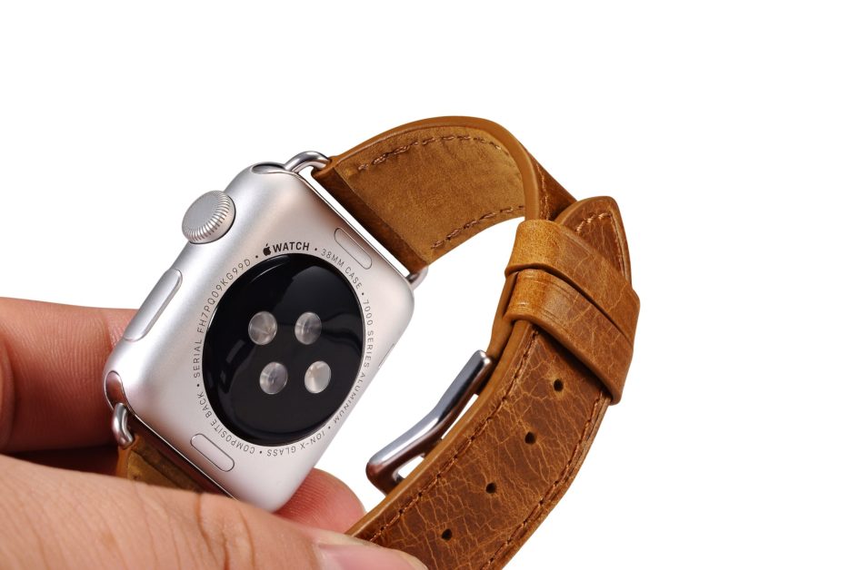 Classic Genuine Leather Quadri Watchband Series For Apple Watch