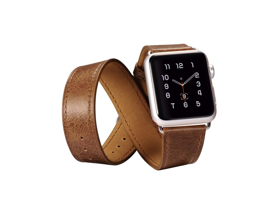 Classic Genuine Leather Quadri Watchband Series For Apple Watch