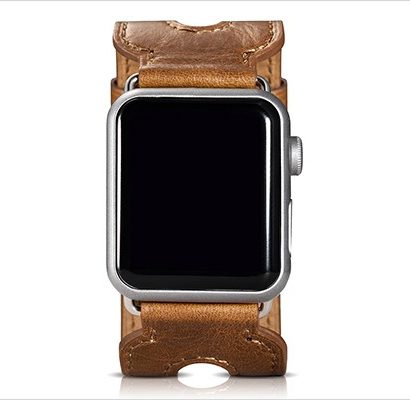 Classic Series Double Buckle Cuff Genuine Leather Apple Watchband for 38mm/42mm