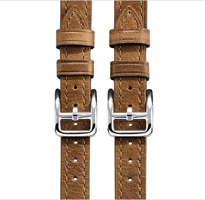 Classic Series Double Buckle Cuff Genuine Leather Apple Watchband for 38mm/42mm