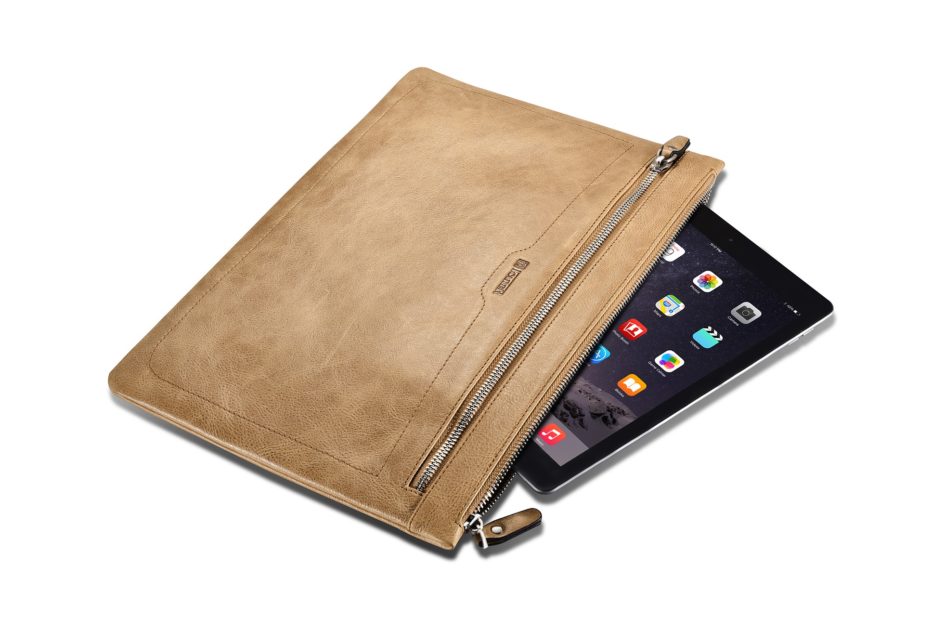 Shenzhou Real leather Latop Zipper Sleeve for Small Size for iPad Mini/Mini 4