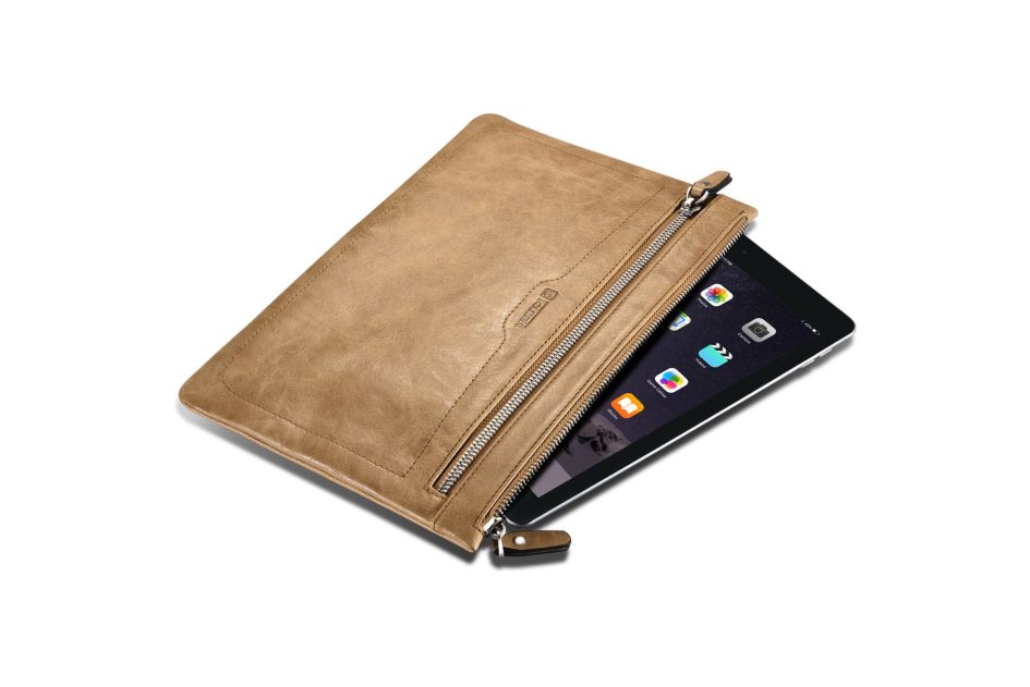 Shenzhou Real leather Latop Zipper Sleeve for Small Size for iPad Mini/Mini 4