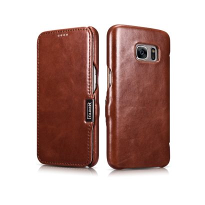 Samsung Galaxy S7 Vintage Series Side Open Genuine Leather Case