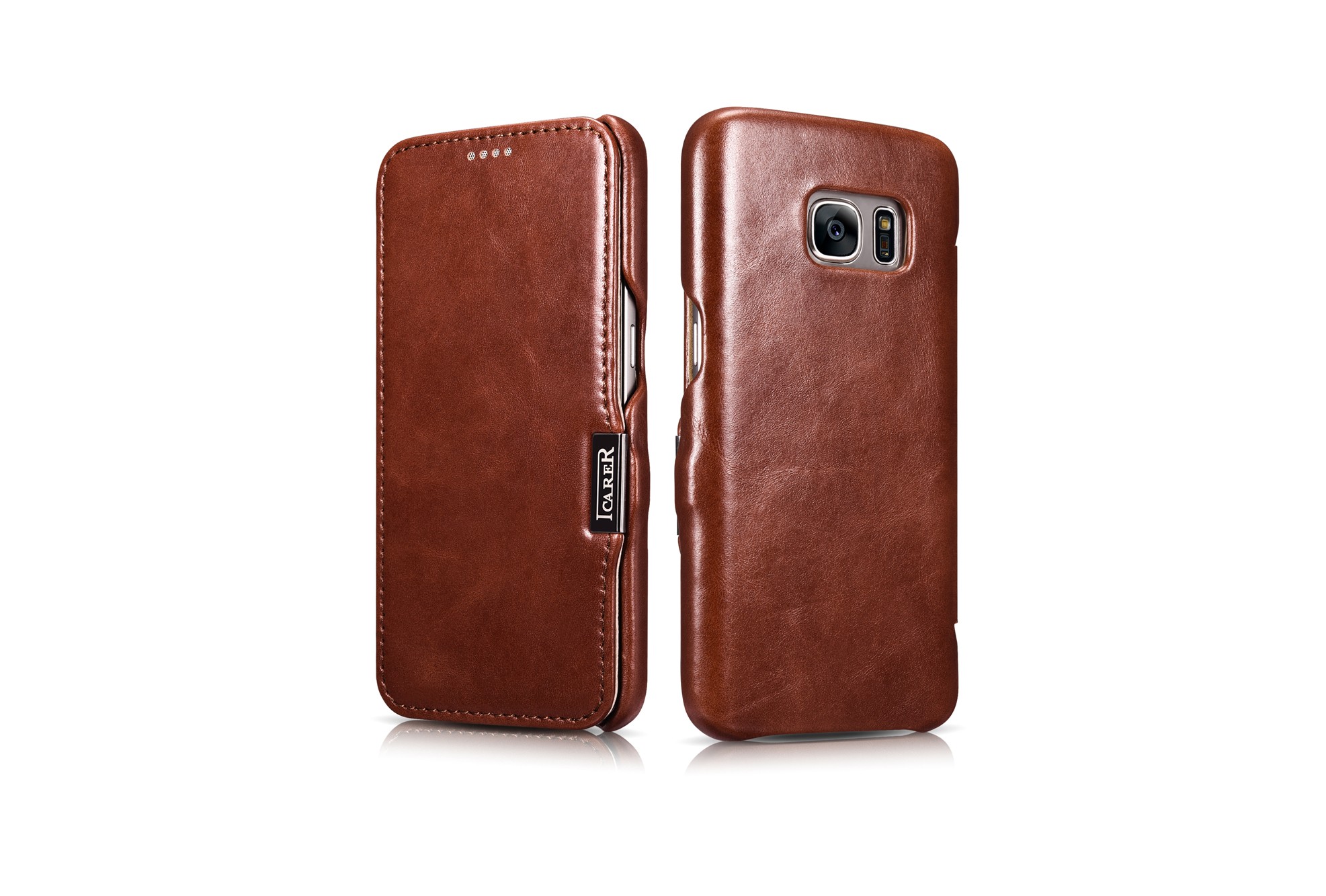 Samsung Galaxy S7 Vintage Series Side Open Genuine Leather Case