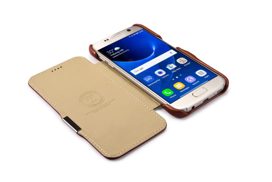 Samsung Galaxy S7 Vintage Series Side Open Genuine Leather Case