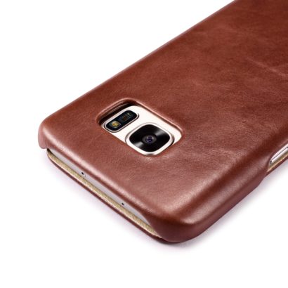 Samsung Galaxy S7 Vintage Series Side Open Genuine Leather Case