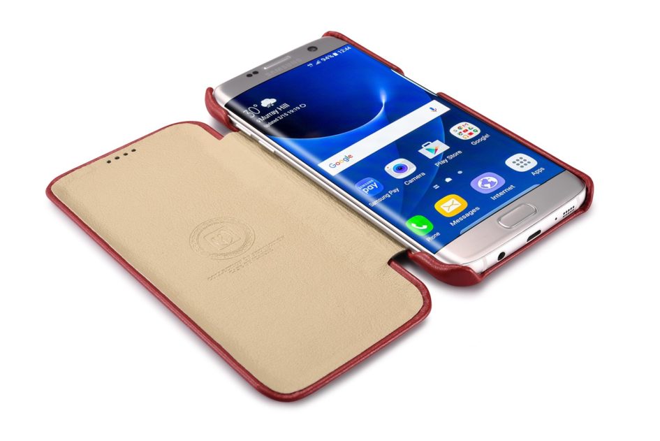 Samsung Galaxy S7 Edge Luxury Series Side Open Genuine Leather Case