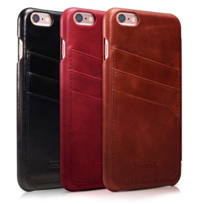 iPhone 6 Plus/ 6S Plus Curved Edge Vintage Card Slot Series Real Cowhide Leather Case