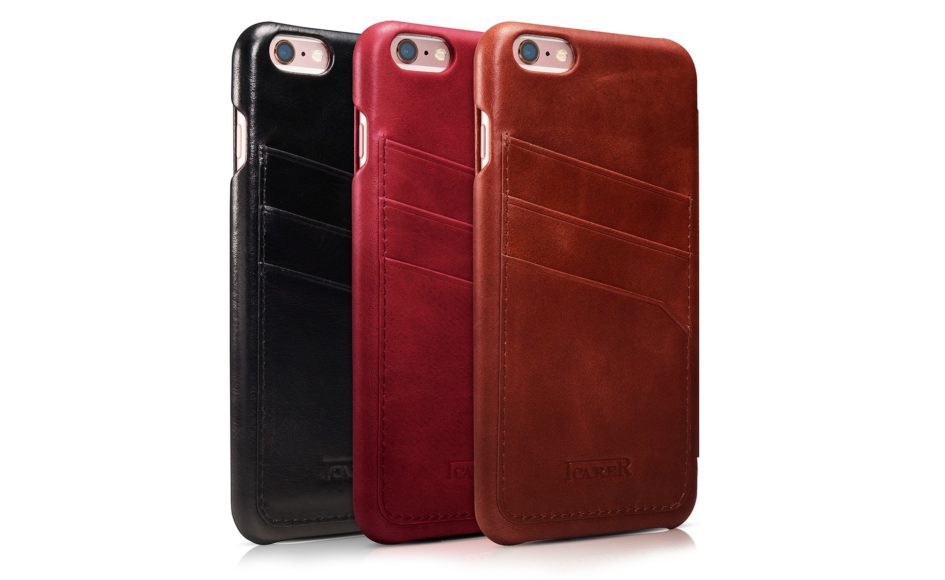 iPhone 6 Plus/ 6S Plus Curved Edge Vintage Card Slot Series Real Cowhide Leather Case