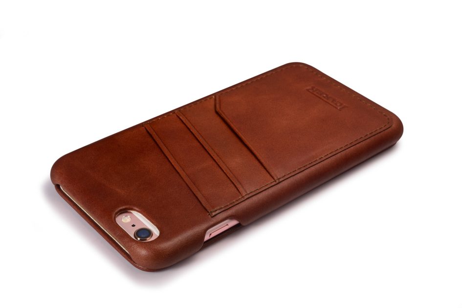 iPhone 6 Plus/ 6S Plus Curved Edge Vintage Card Slot Series Real Cowhide Leather Case