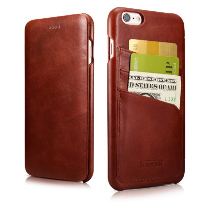 iPhone 6 Plus/ 6S Plus Curved Edge Vintage Card Slot Series Real Cowhide Leather Case