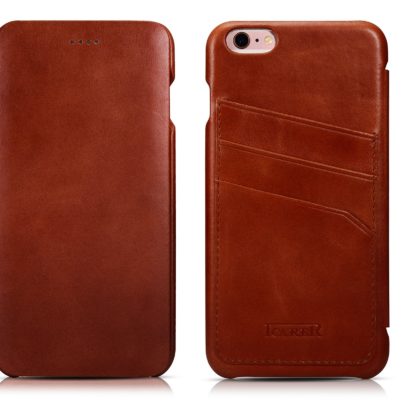 iPhone 6 Plus/ 6S Plus Curved Edge Vintage Card Slot Series Real Cowhide Leather Case