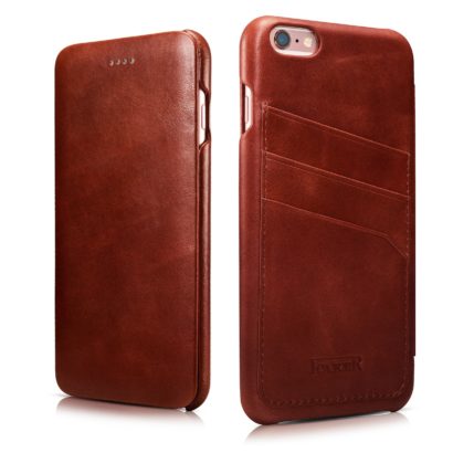 iPhone 6 Plus/ 6S Plus Curved Edge Vintage Card Slot Series Real Cowhide Leather Case