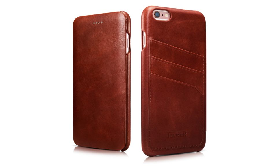 iPhone 6 Plus/ 6S Plus Curved Edge Vintage Card Slot Series Real Cowhide Leather Case