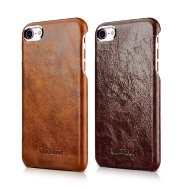 iPhone 7 Plus Metal Warrior Oil Wax Real Leather Back Case