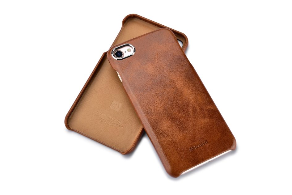 iPhone 7 Plus Metal Warrior Oil Wax Real Leather Back Case