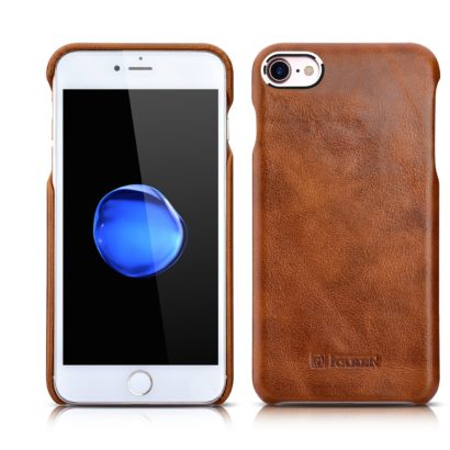 iPhone 7 Plus Metal Warrior Oil Wax Real Leather Back Case