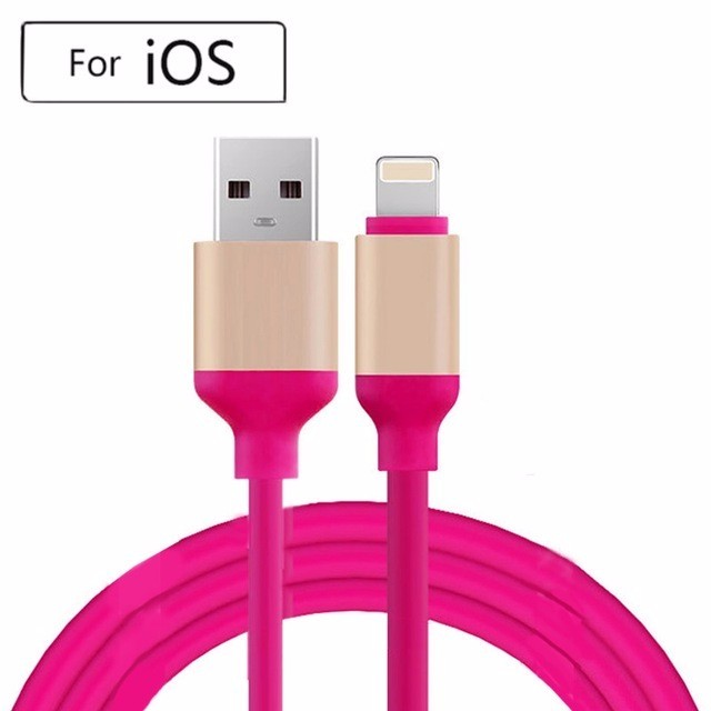 IPhone Cable 1 Meter High-quality USB cable fast charger soft TPE data sync USB charging cable for ios, for IPhone