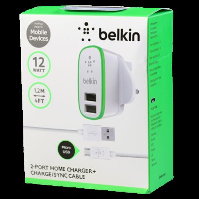 belkin 2 port home charger + USB cable high quality