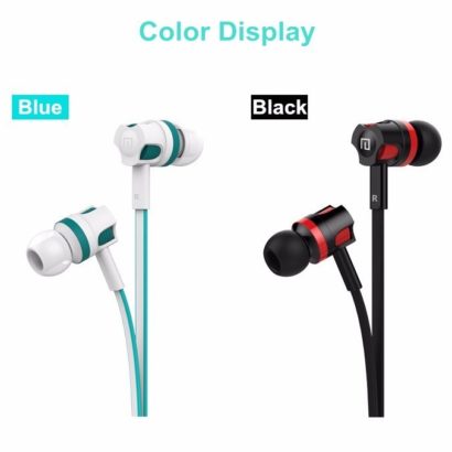 Langston JM26 3.5mm In-ear Flat Wire Headphone Earphone With Mic for iPhone Smartphone Stereo Headset Best Quality With MIC