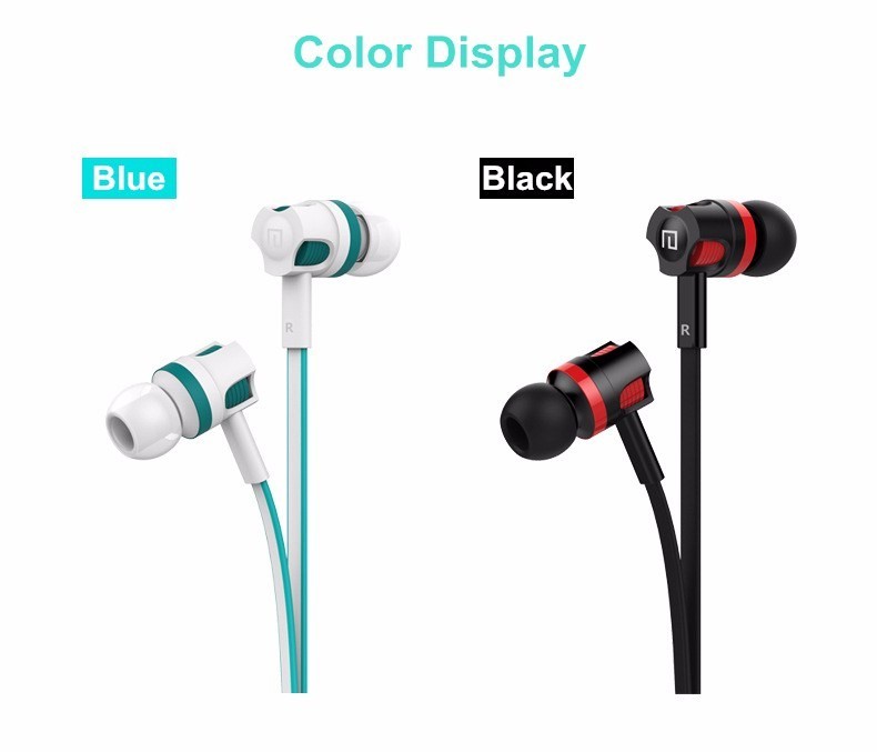 Langston JM26 3.5mm In-ear Flat Wire Headphone Earphone With Mic for iPhone Smartphone Stereo Headset Best Quality With MIC
