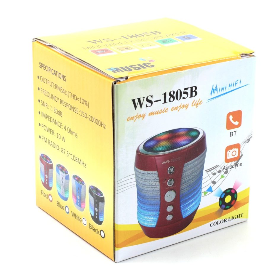 LED Light WS-1805B Bluetooth Wireless, Speaker Mini Portable MP3 Phone