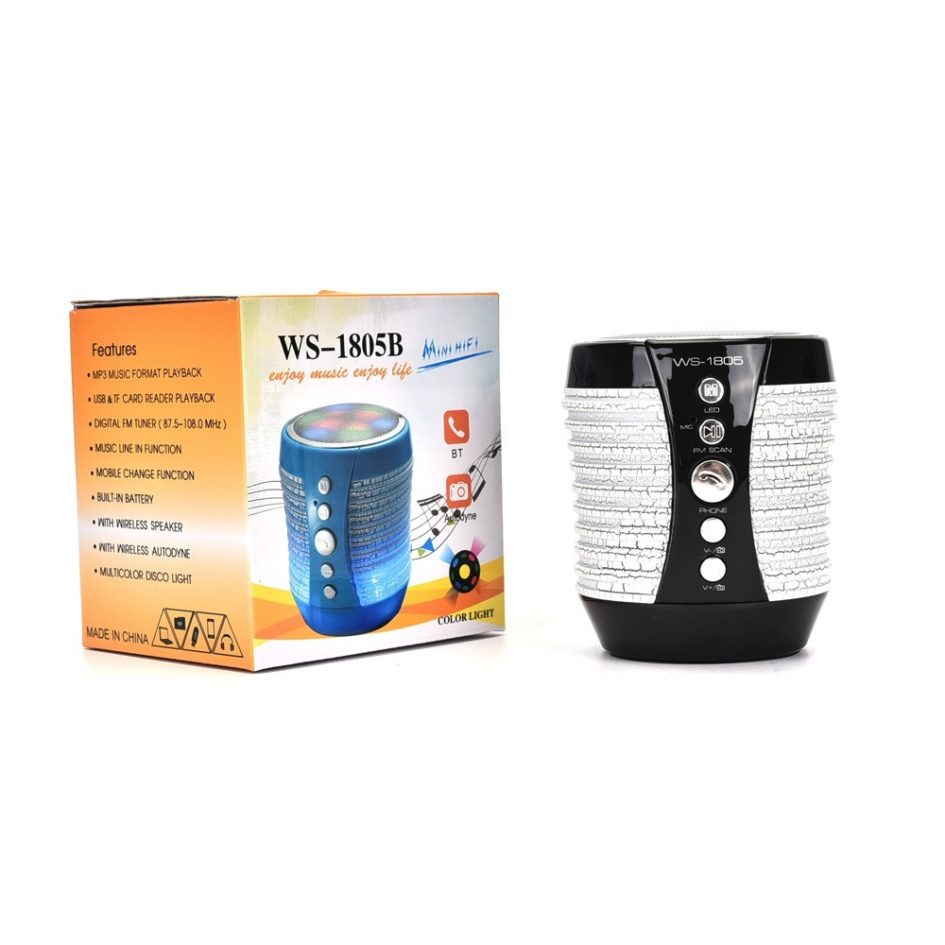 LED Light WS-1805B Bluetooth Wireless, Speaker Mini Portable MP3 Phone