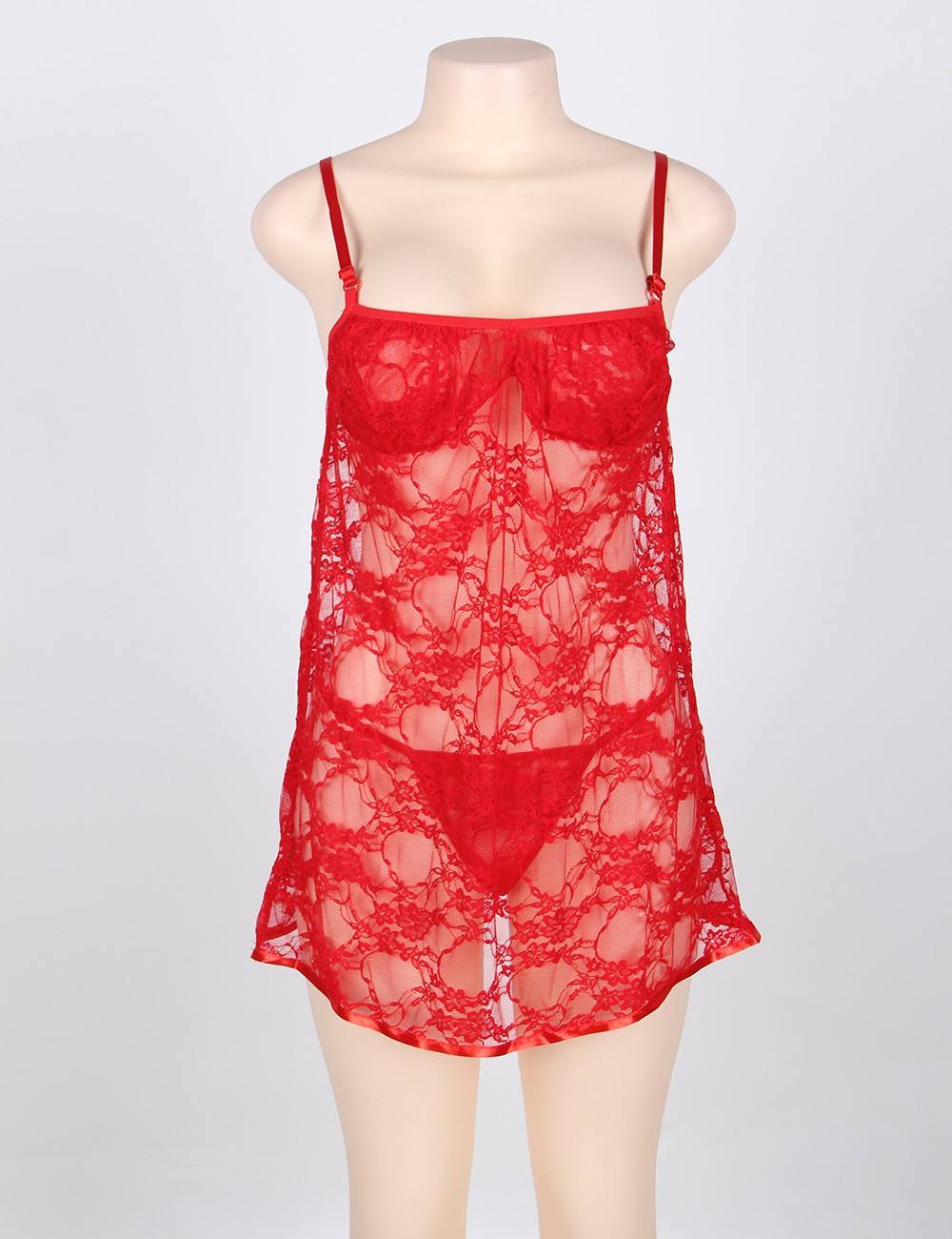 Plus Size red Babydoll