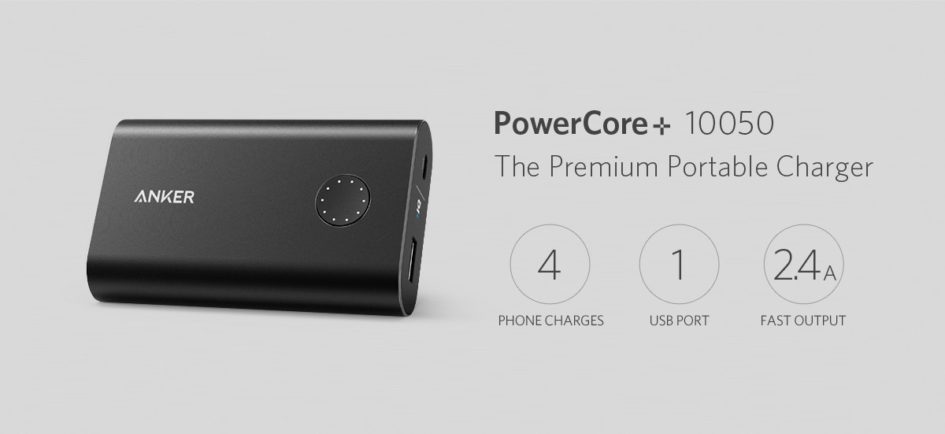 Anker PowerCore+ 10050Portable Charger with Qualcomm Quick Charge 3.0, 10050mAh Power Bank with PowerIQ Technology