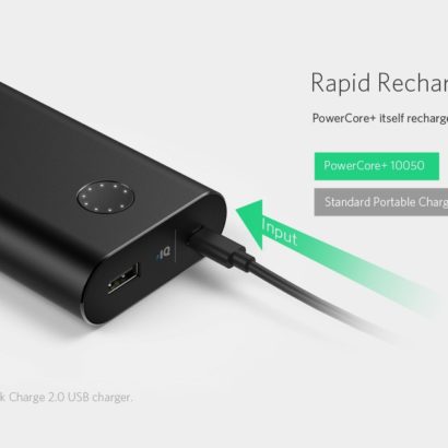 Anker PowerCore+ 10050Portable Charger with Qualcomm Quick Charge 3.0, 10050mAh Power Bank with PowerIQ Technology