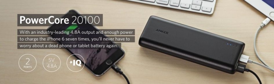 Anker PowerCore 20100 - Ultra High Capacity Power Bank PowerIQ Technology for iPhone and Samsung