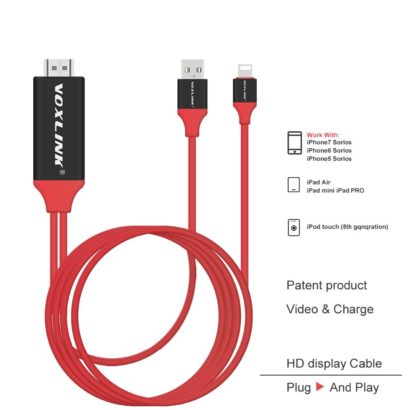Lightning Cable To HDMI For iPhone, iPad and iPod 2M