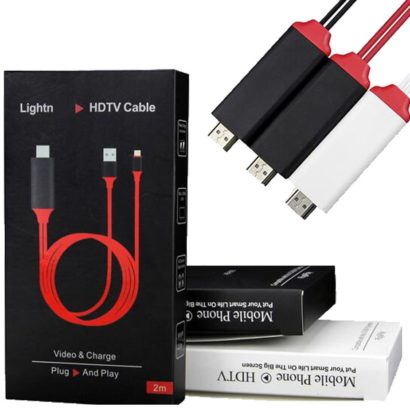 Lightning Cable To HDMI For iPhone, iPad and iPod 2M